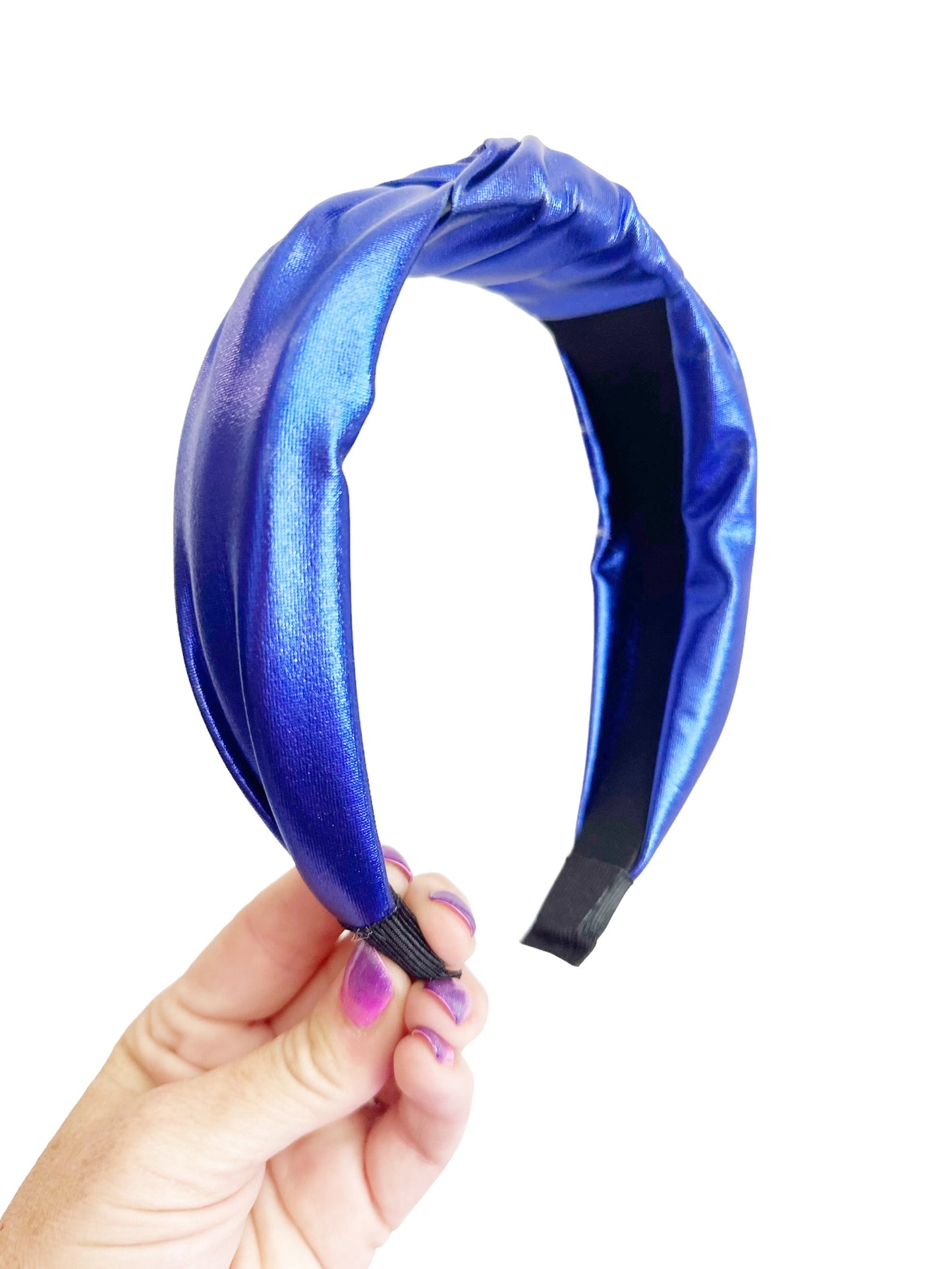 Blue metallic headband