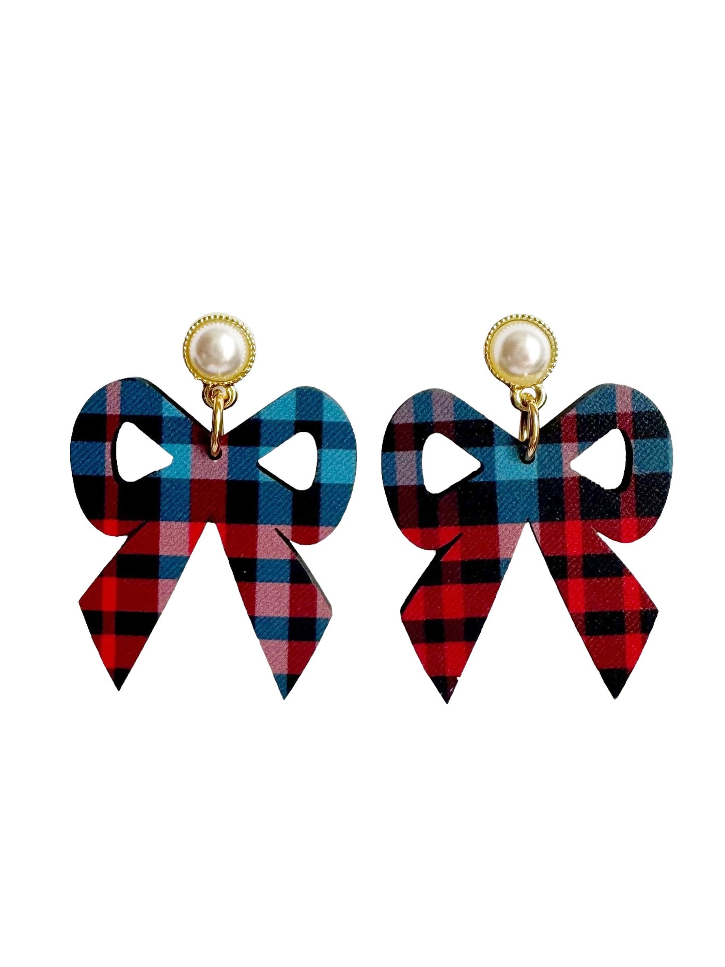 Small Fall Plaid Bow Dangle