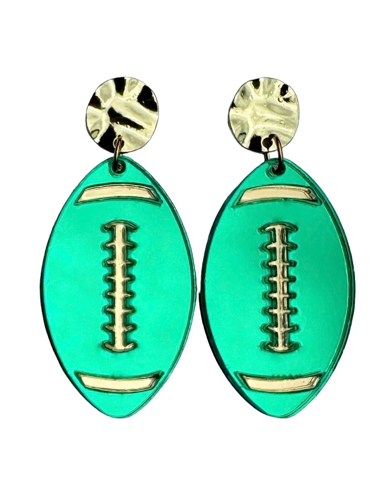 Green Football With Gold Laces