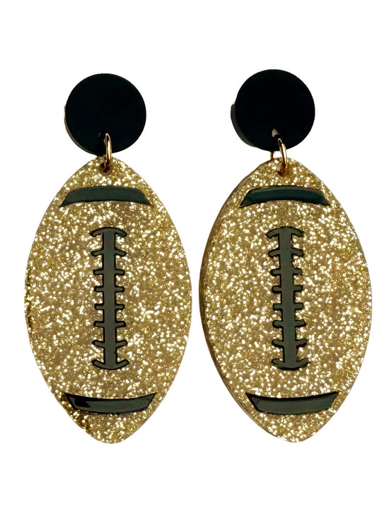 Gold Glitter Football with Black Laces