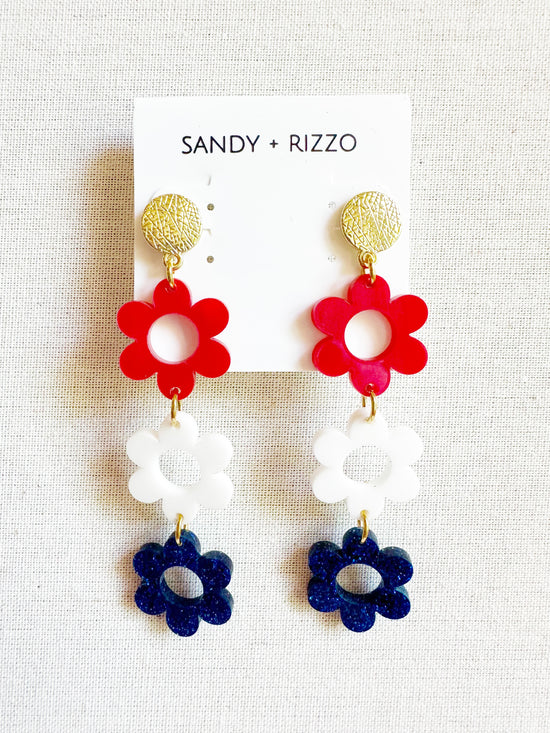 Red, White, and Blue Triple Flower