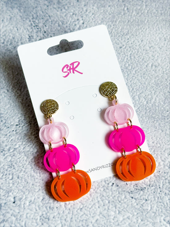 Pink Triple Pumpkin Dangle