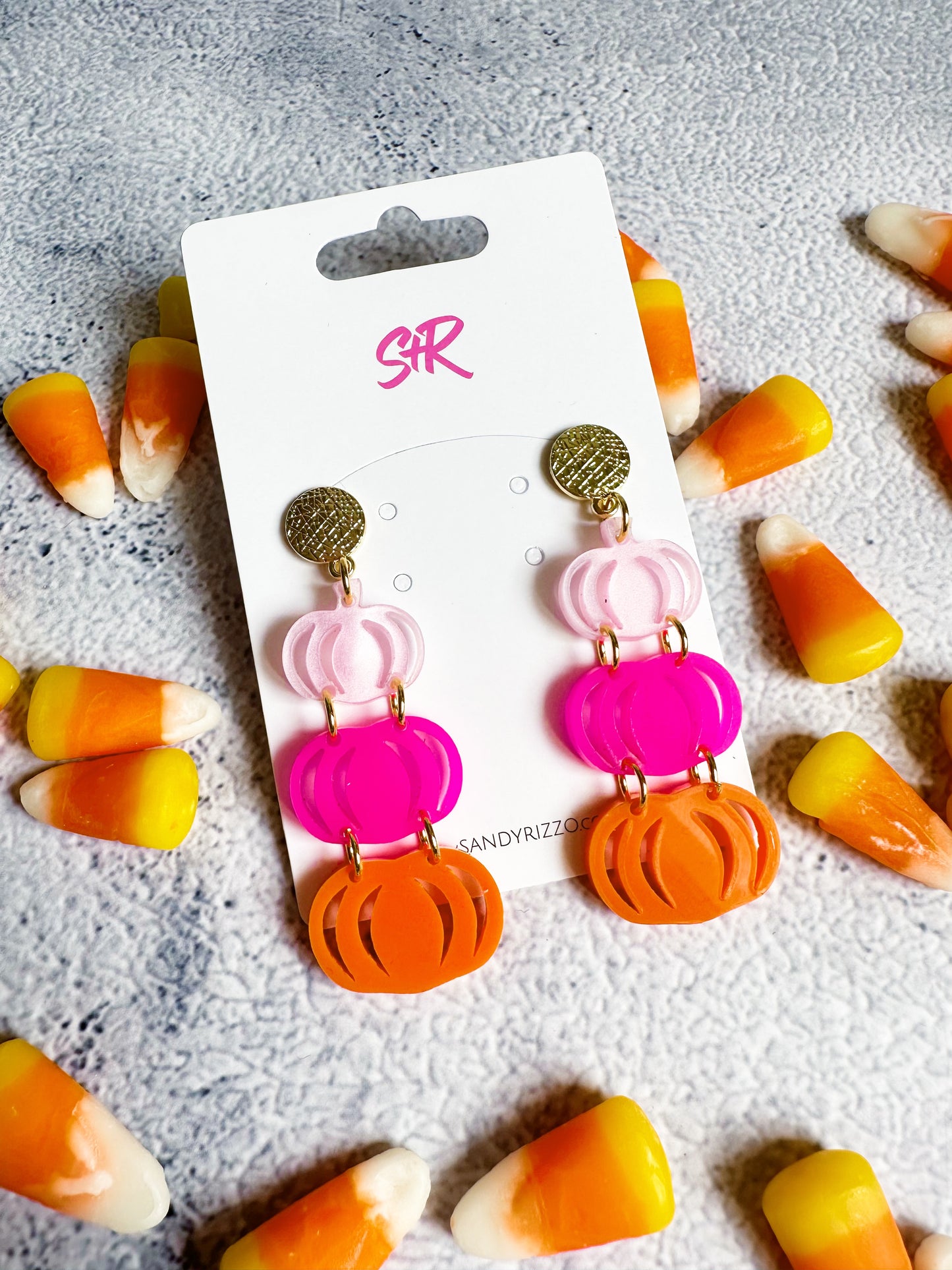 Pink Triple Pumpkin Dangle