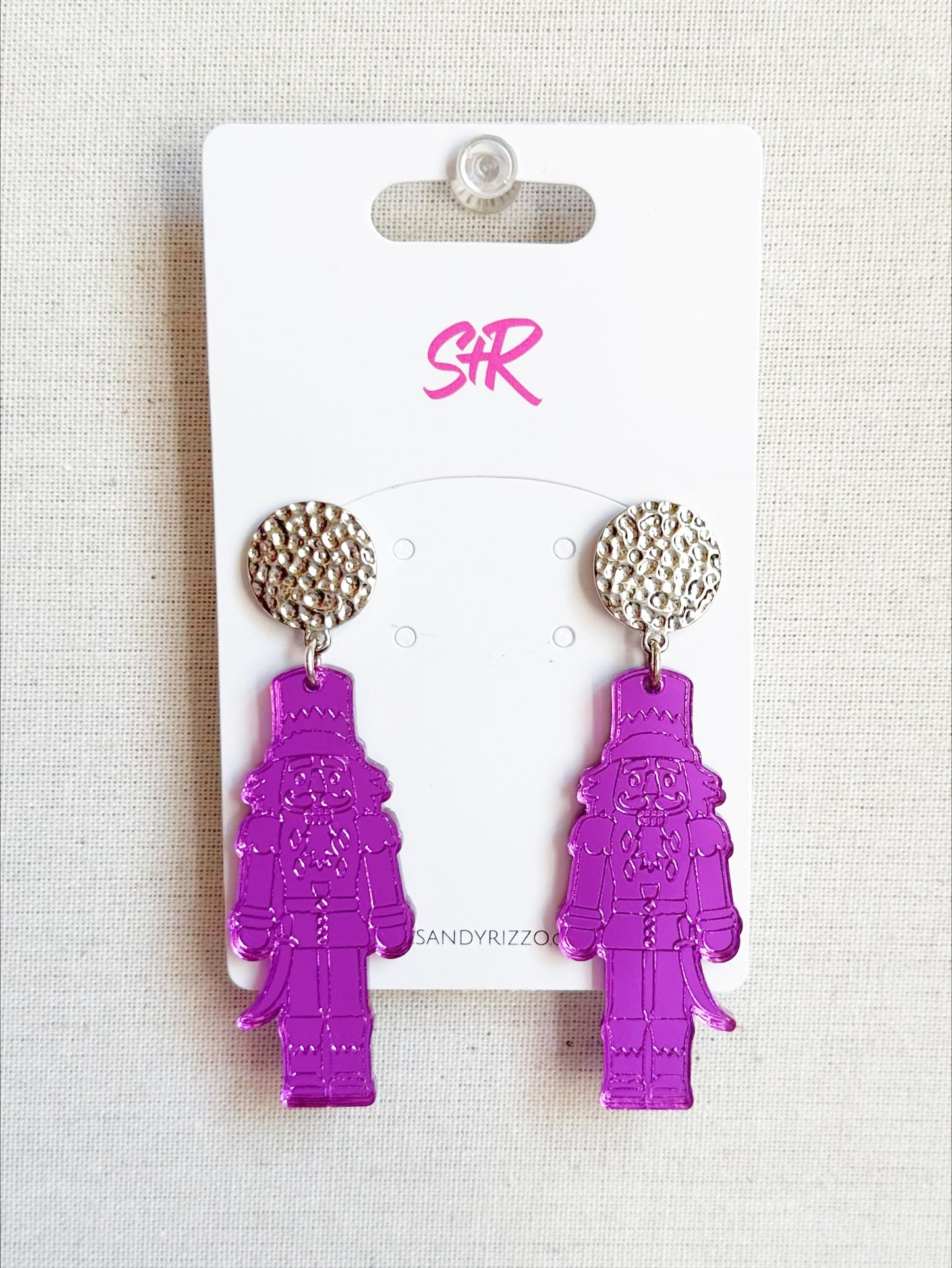 Purple Mirror Nutcracker Dangle