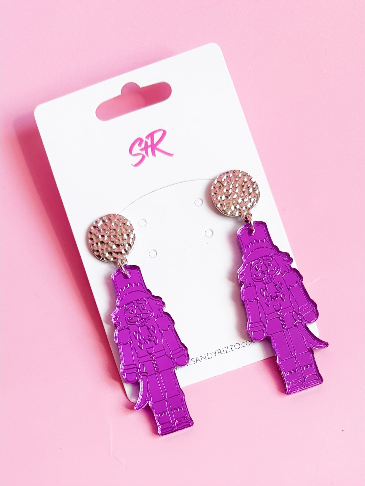 Purple Mirror Nutcracker Dangle