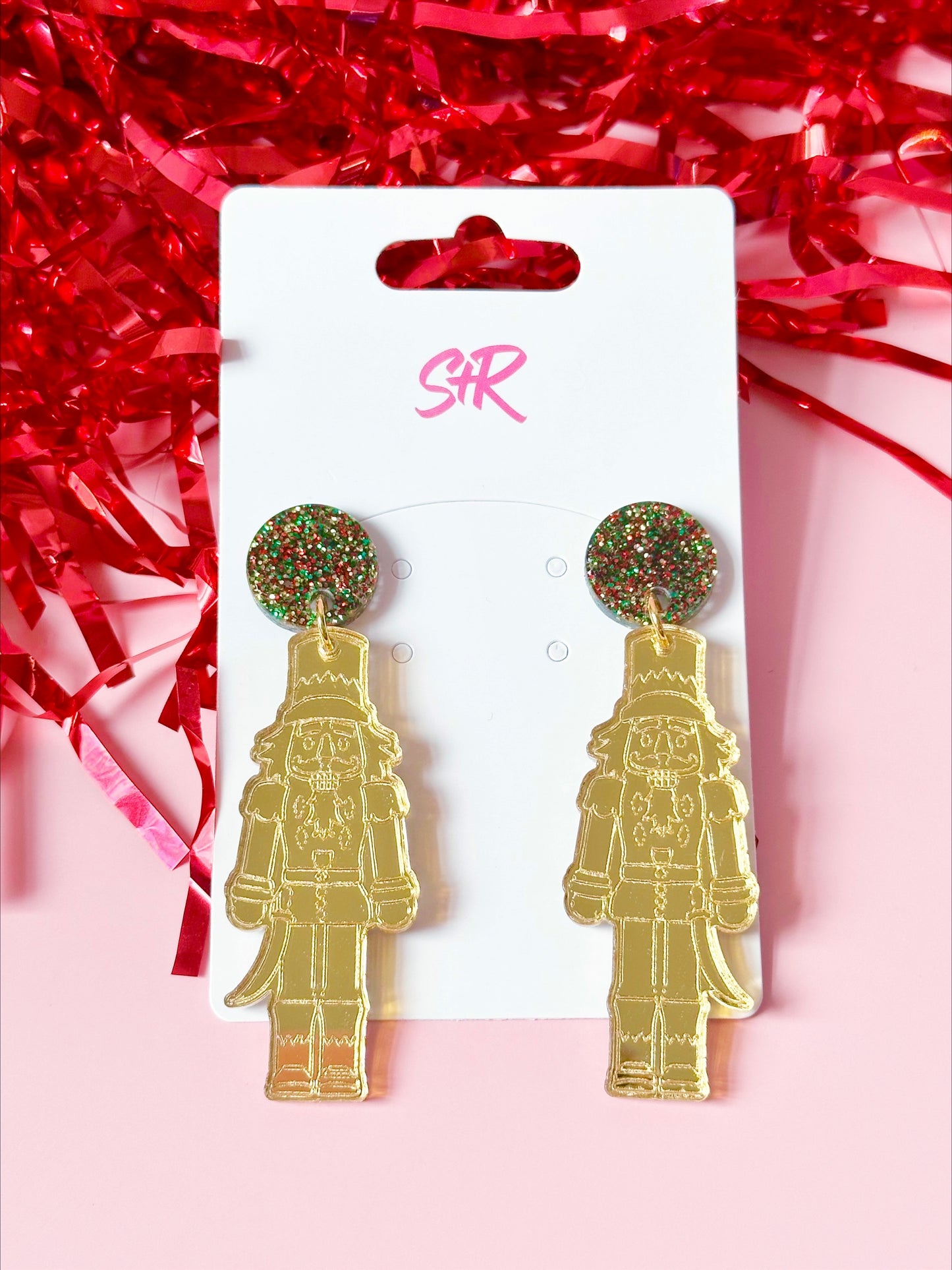 Gold Mirror Nutcracker Dangle