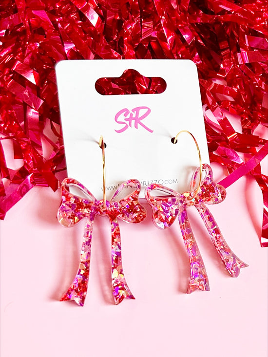 Pink Confetti Bow Hoop