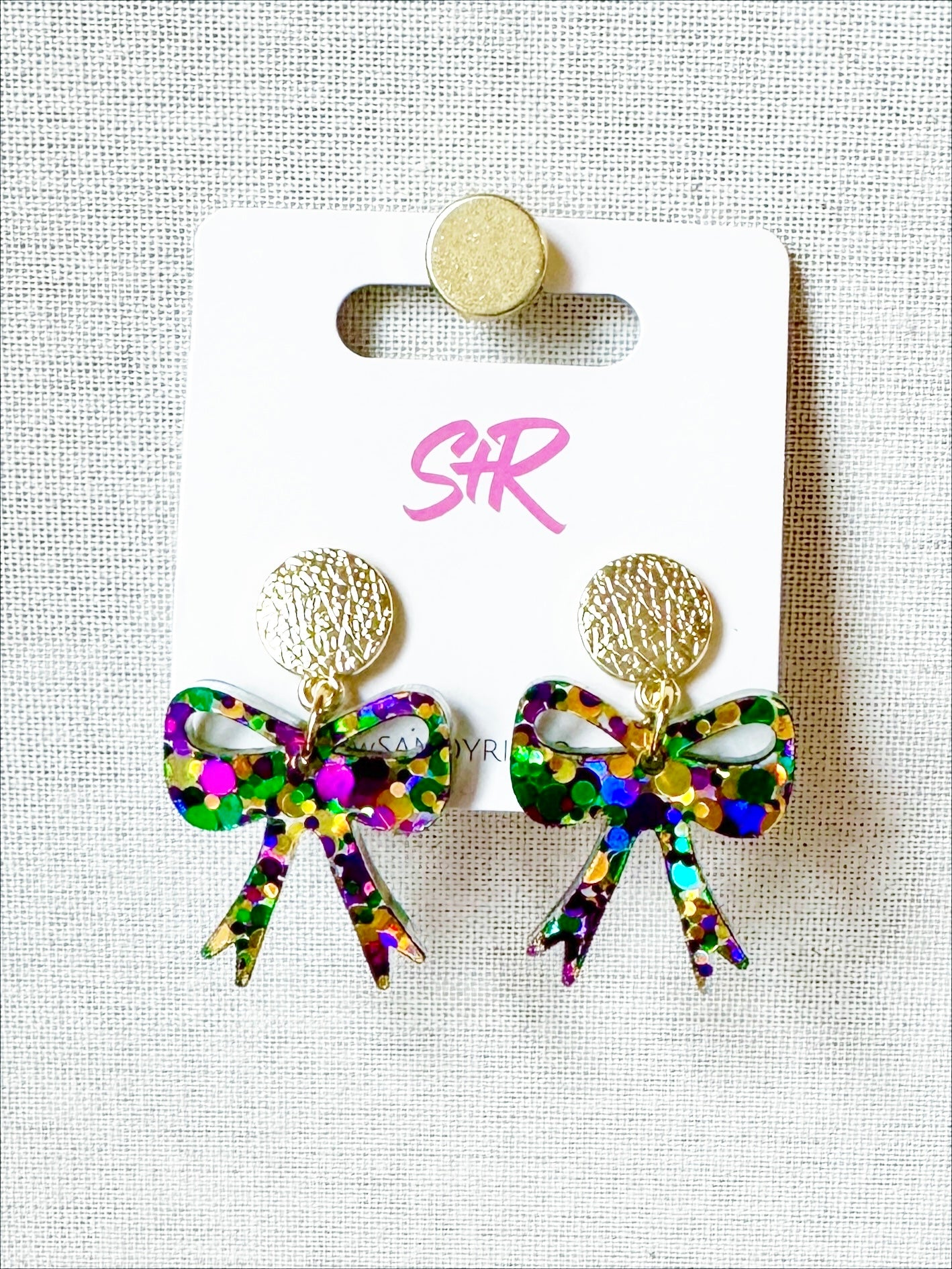 Mardi Gras Petite Bow Dangle