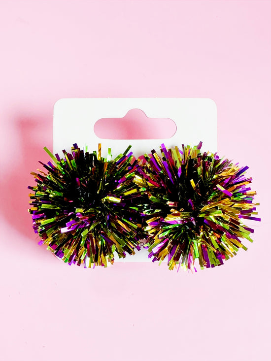 Mardi Gras Party Pom Stud