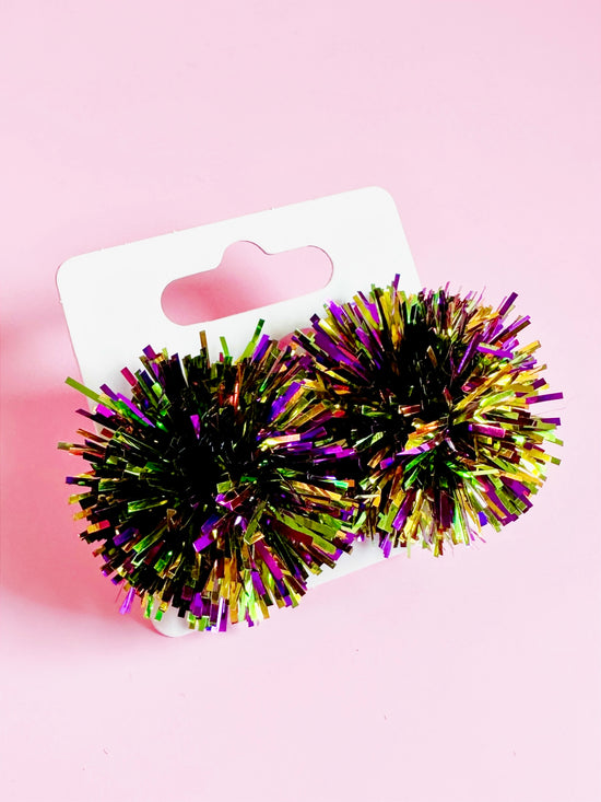 Mardi Gras Party Pom Stud