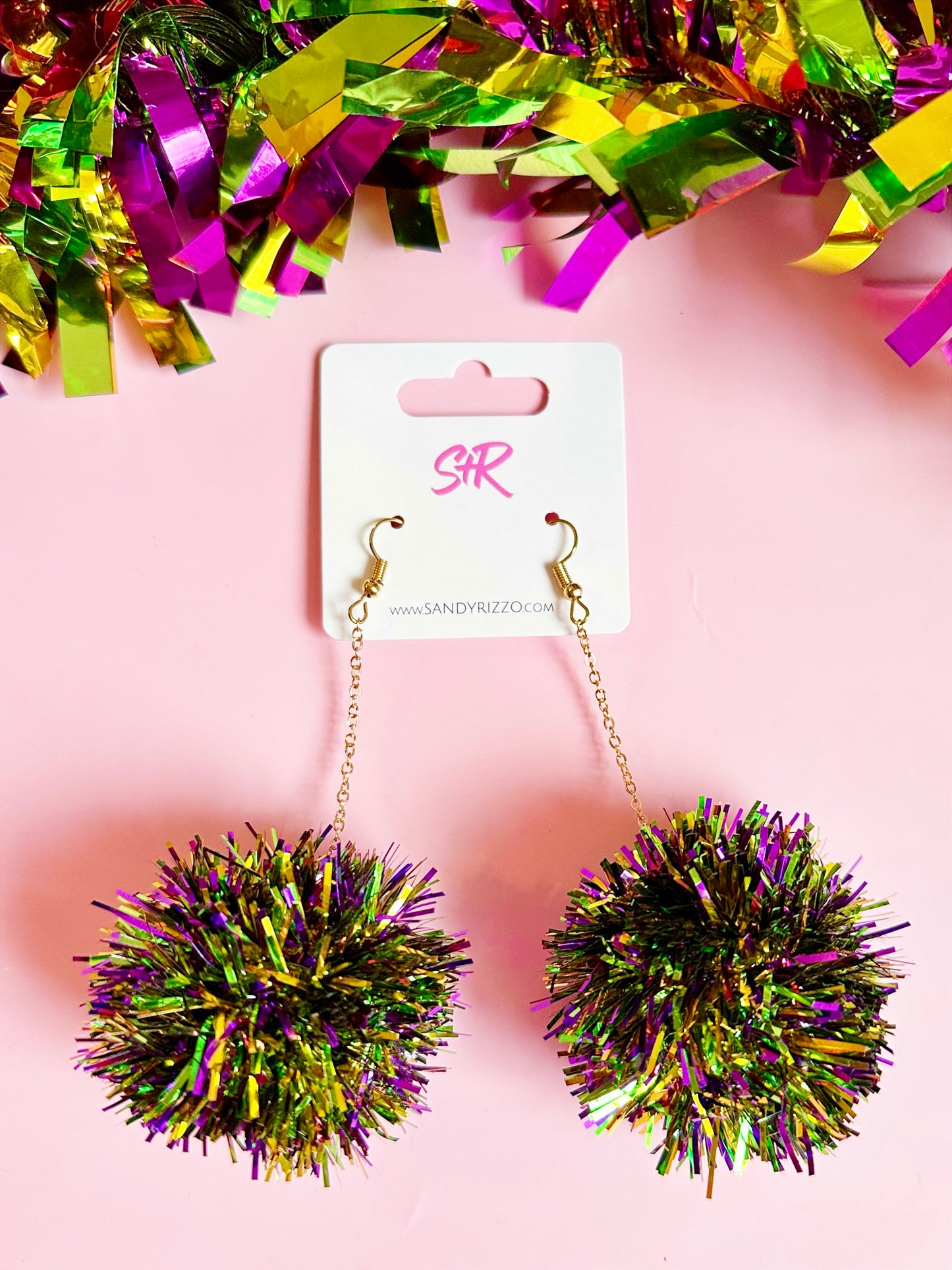 Mardi Gras Pom Dangle