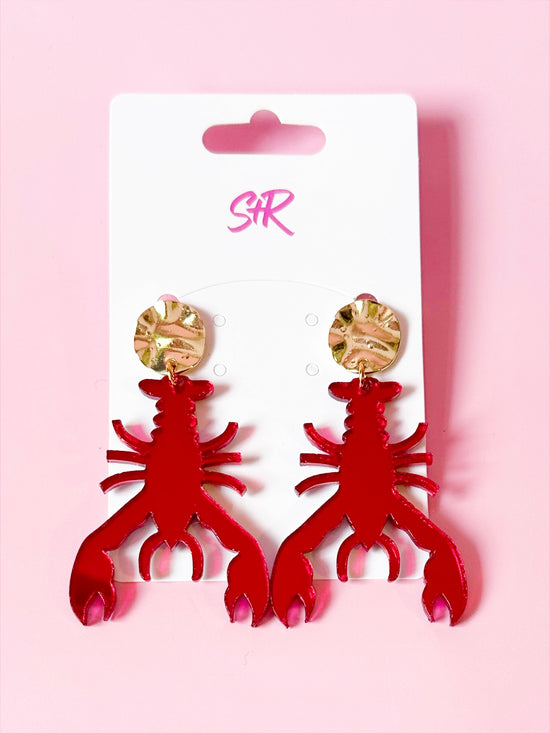 Red Mirror Crawfish Dangle