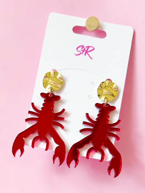 Red Mirror Crawfish Dangle