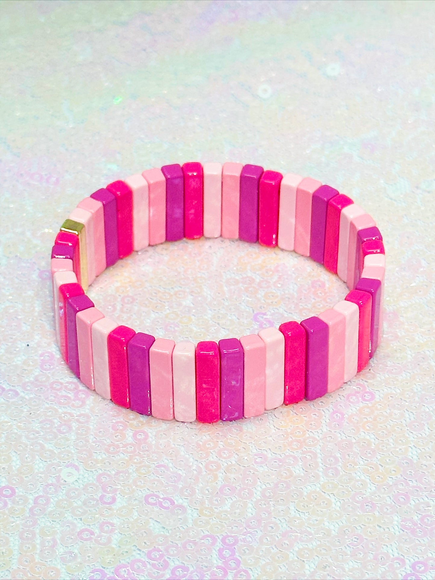 Shades of Pink Tile Bracelet