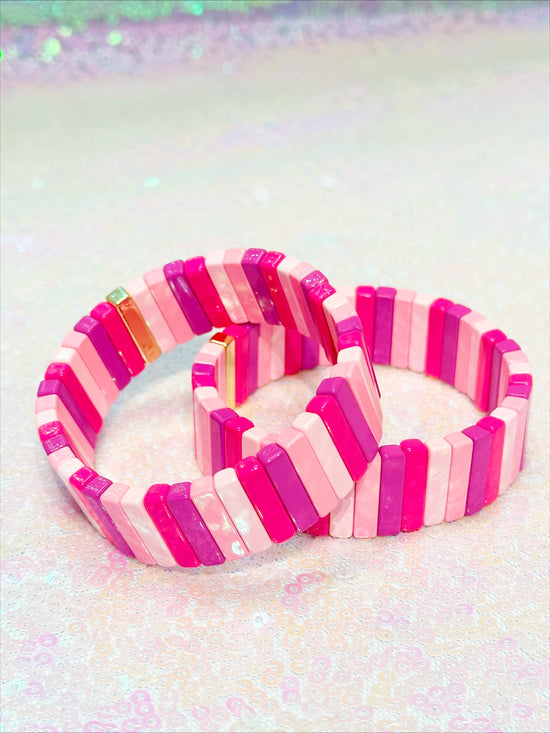 Shades of Pink Tile Bracelet