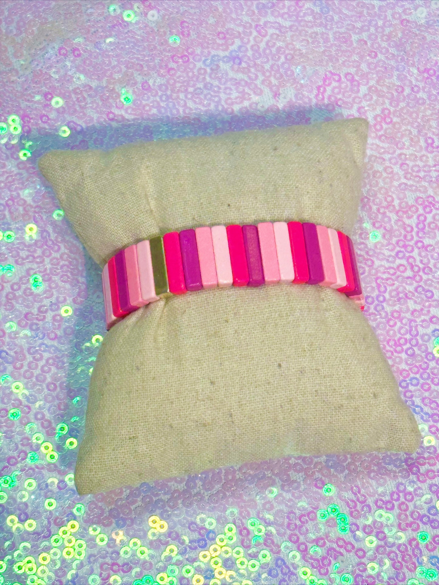 Shades of Pink Tile Bracelet