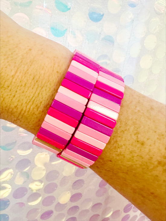 Shades of Pink Tile Bracelet