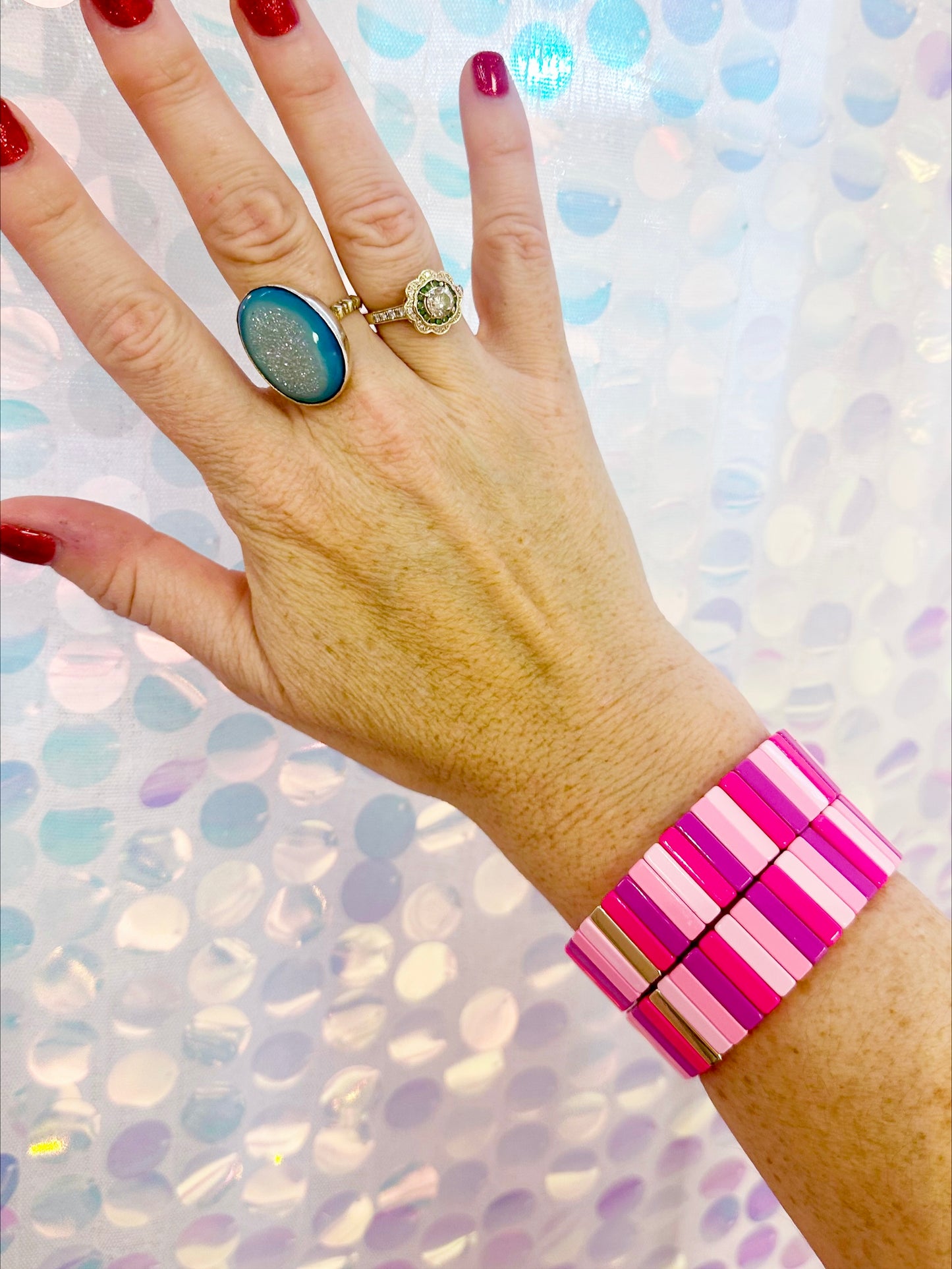 Shades of Pink Tile Bracelet