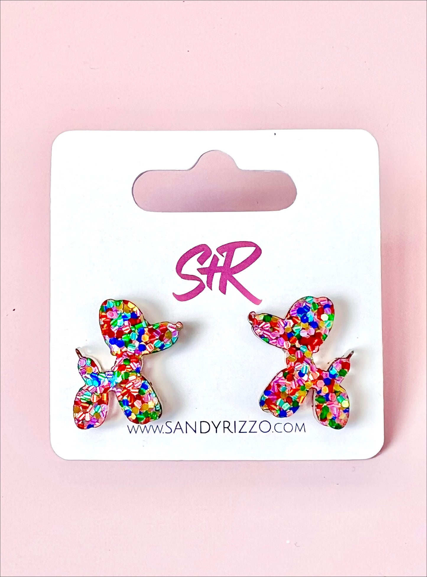 Confetti Dot Balloon Dog Stud