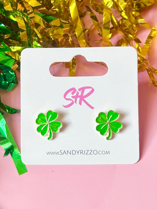 Enamel Clover Stud