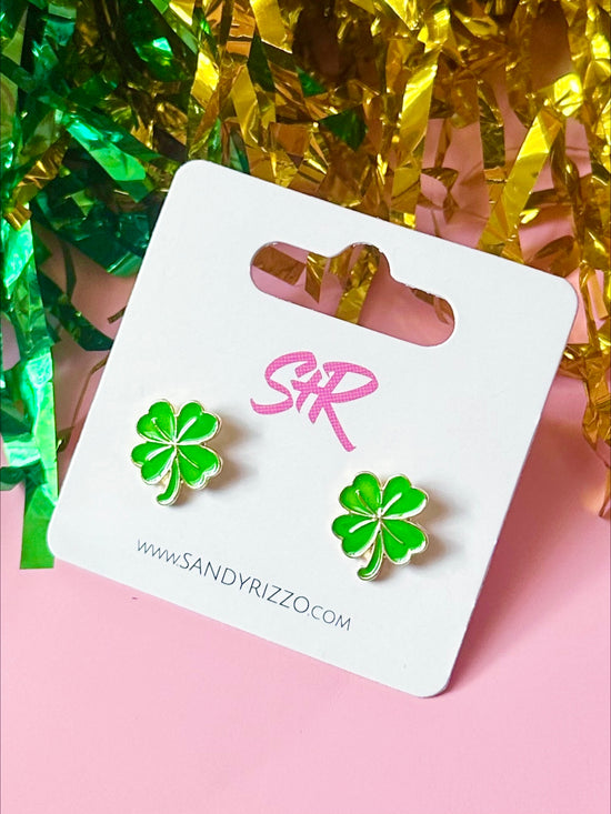 Enamel Clover Stud