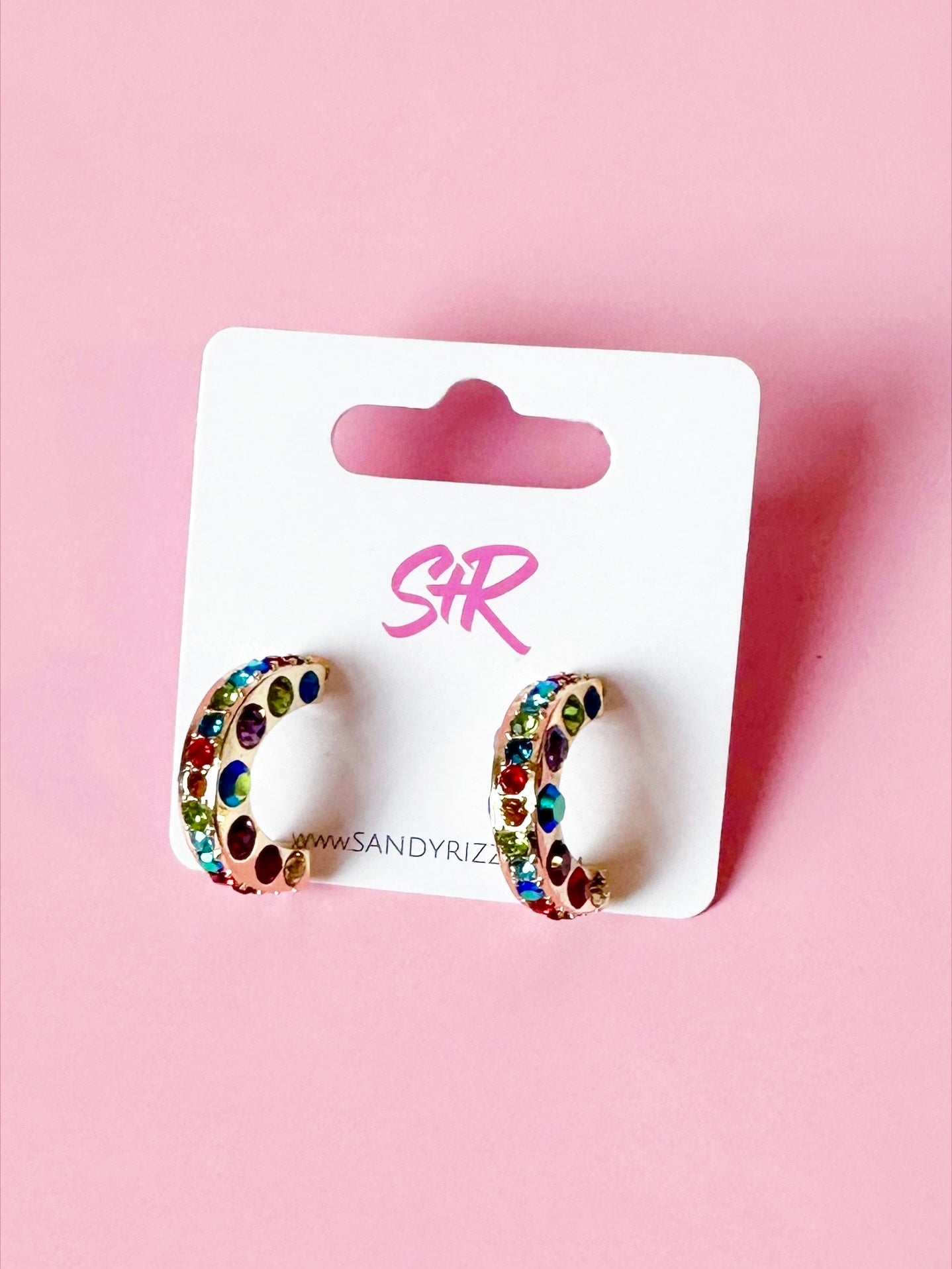 Rainbow Rhinestone Hoop