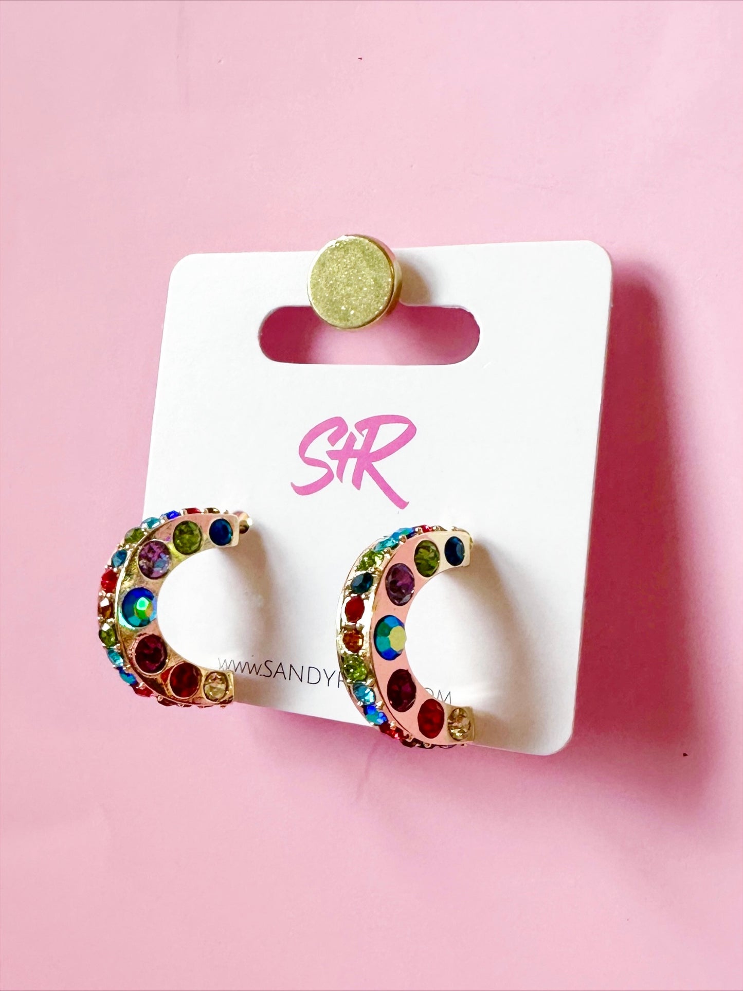 Rainbow Rhinestone Hoop