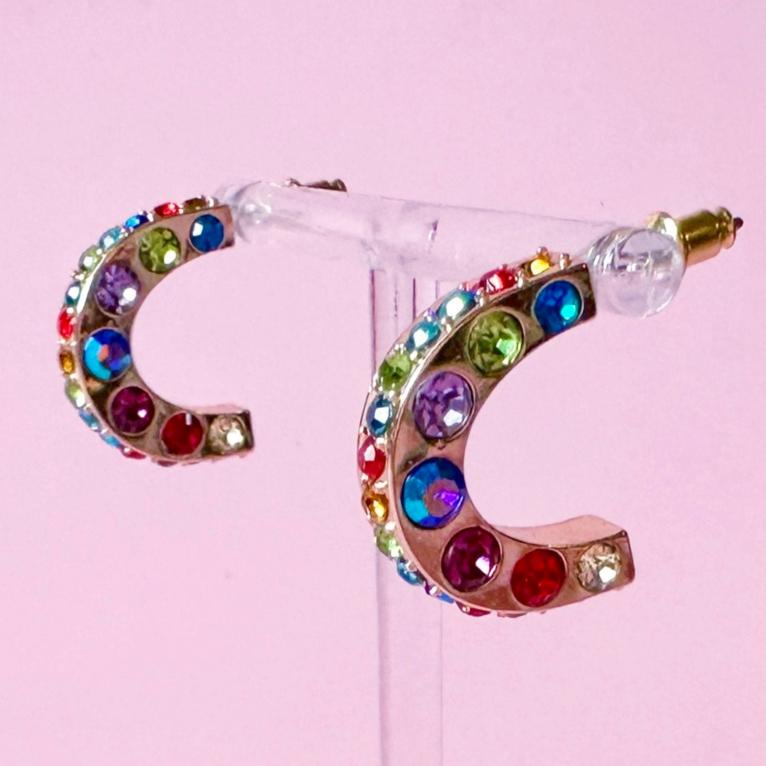 Rainbow Rhinestone Hoop