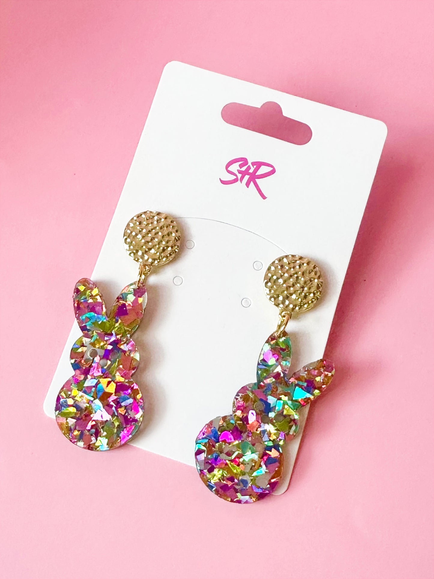 Pink Confetti Bunny Dangle