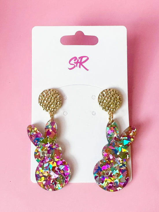 Pink Confetti Bunny Dangle