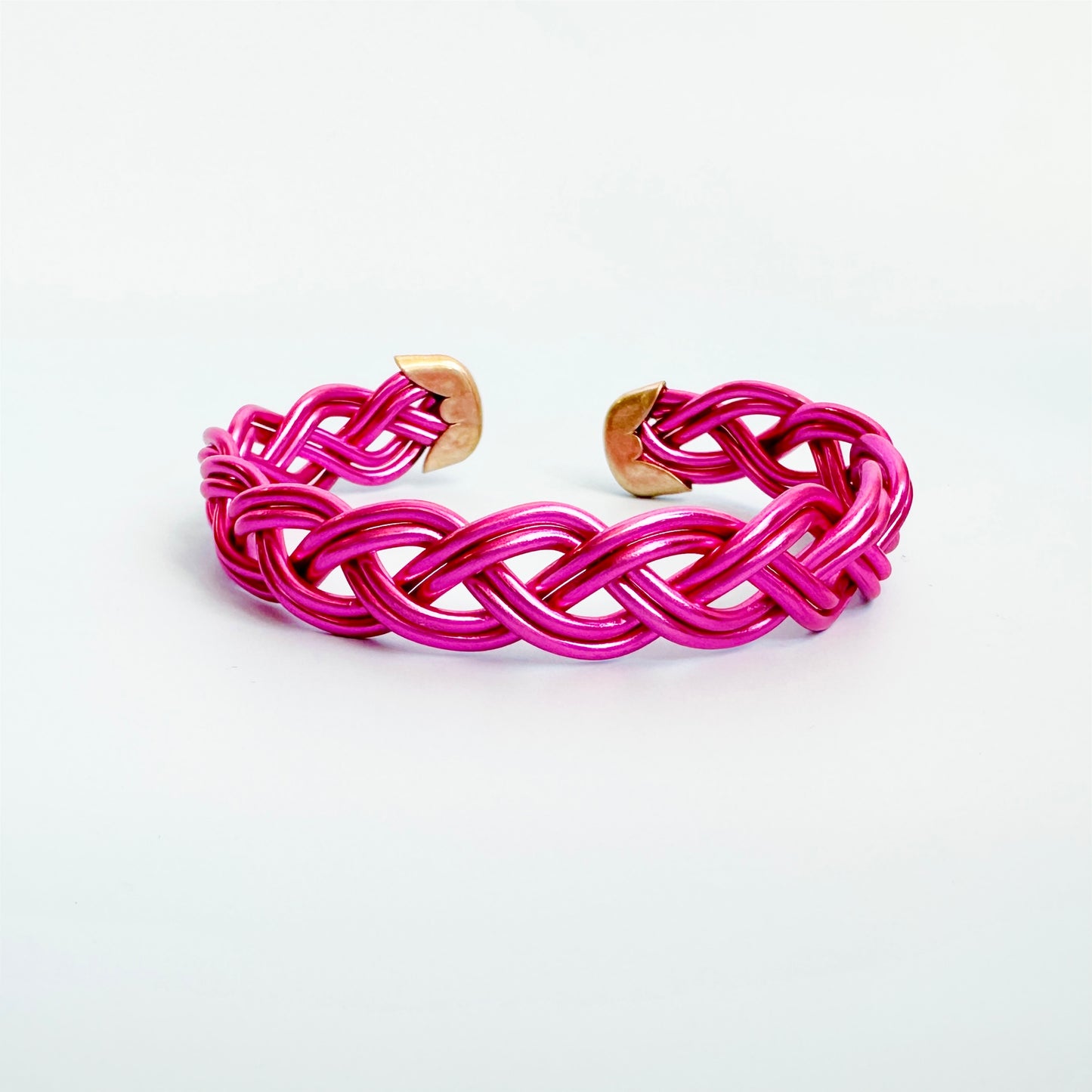 Pink Metal Braided Cuff