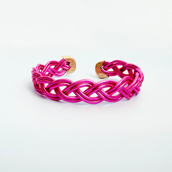 Pink Metal Braided Cuff