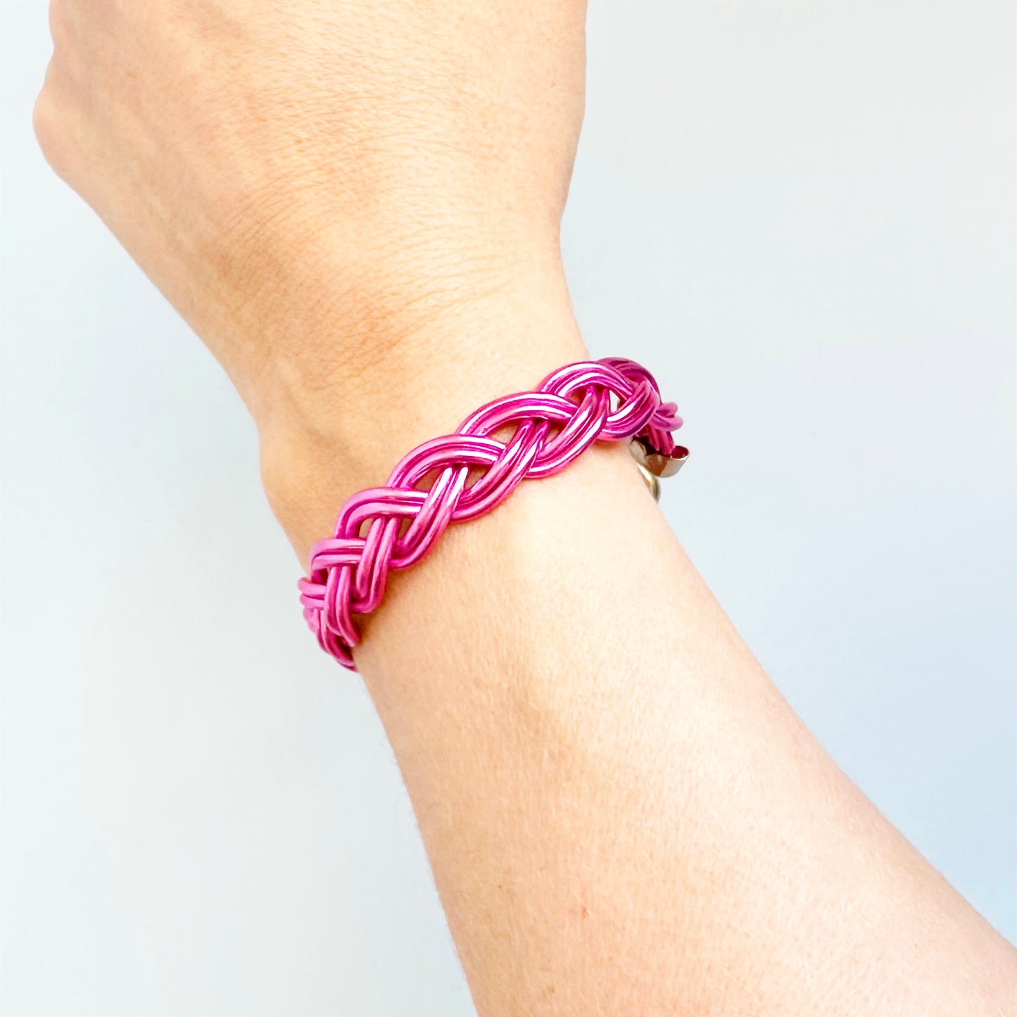 Pink Metal Braided Cuff