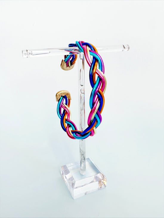 Multicolor Metal Braided Cuff