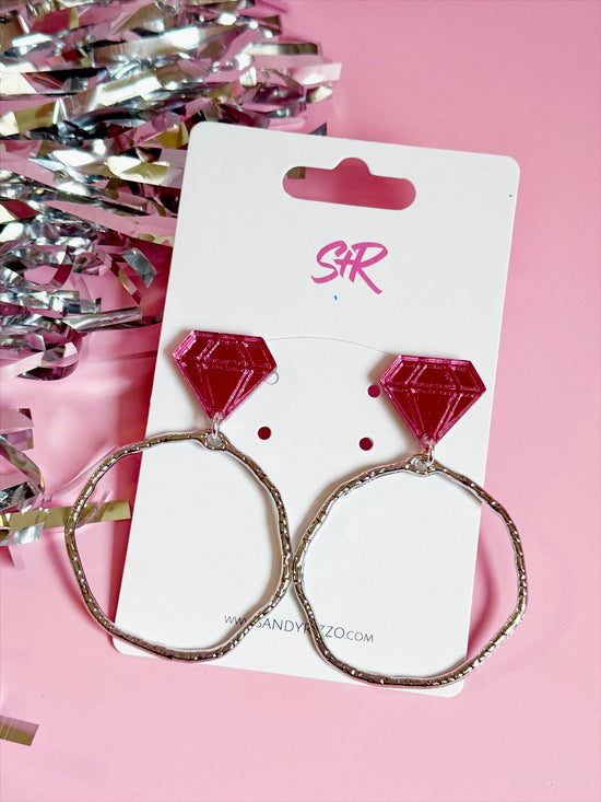 Pink Diamond Ring Hoops