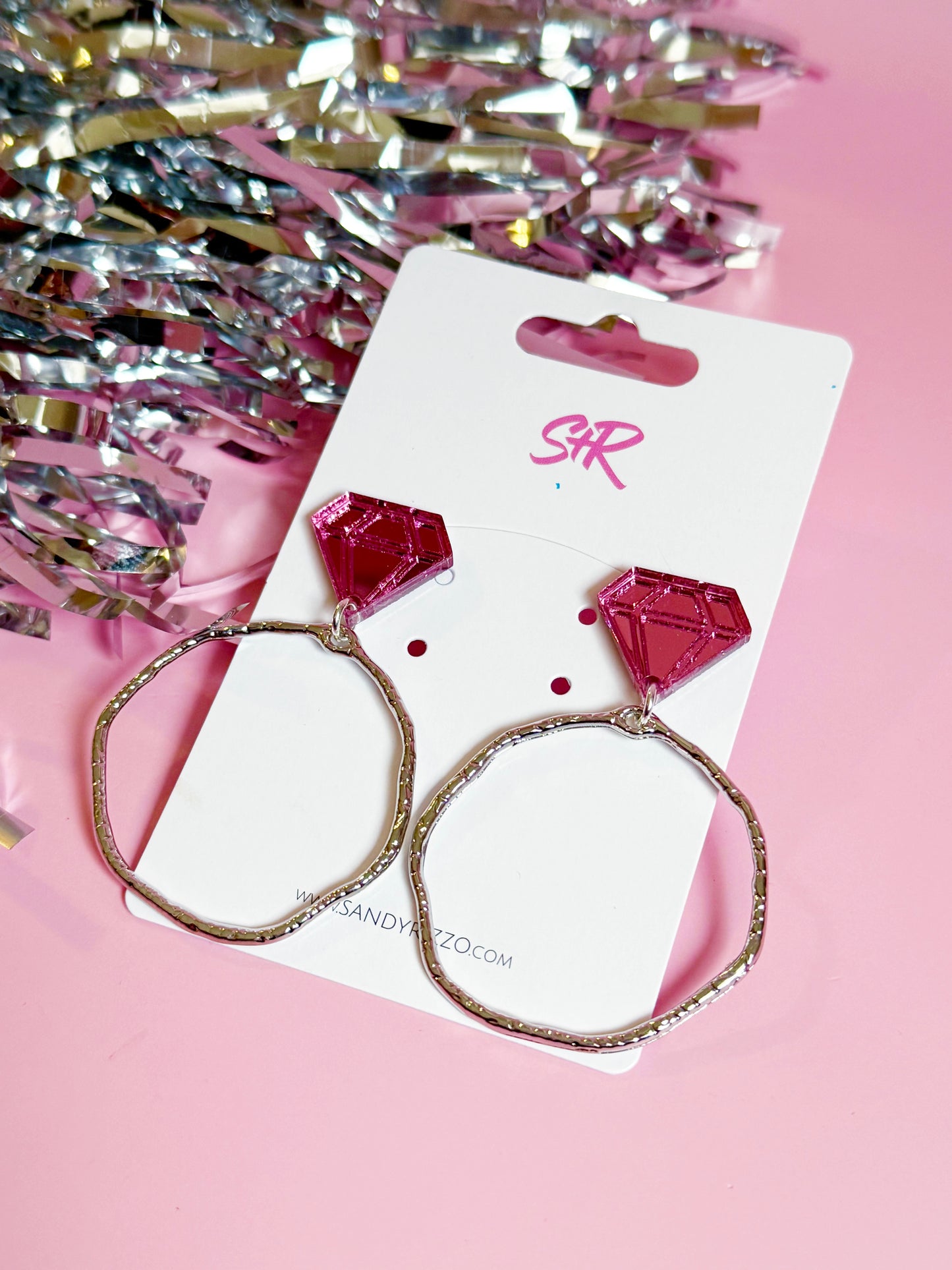 Pink Diamond Ring Hoops