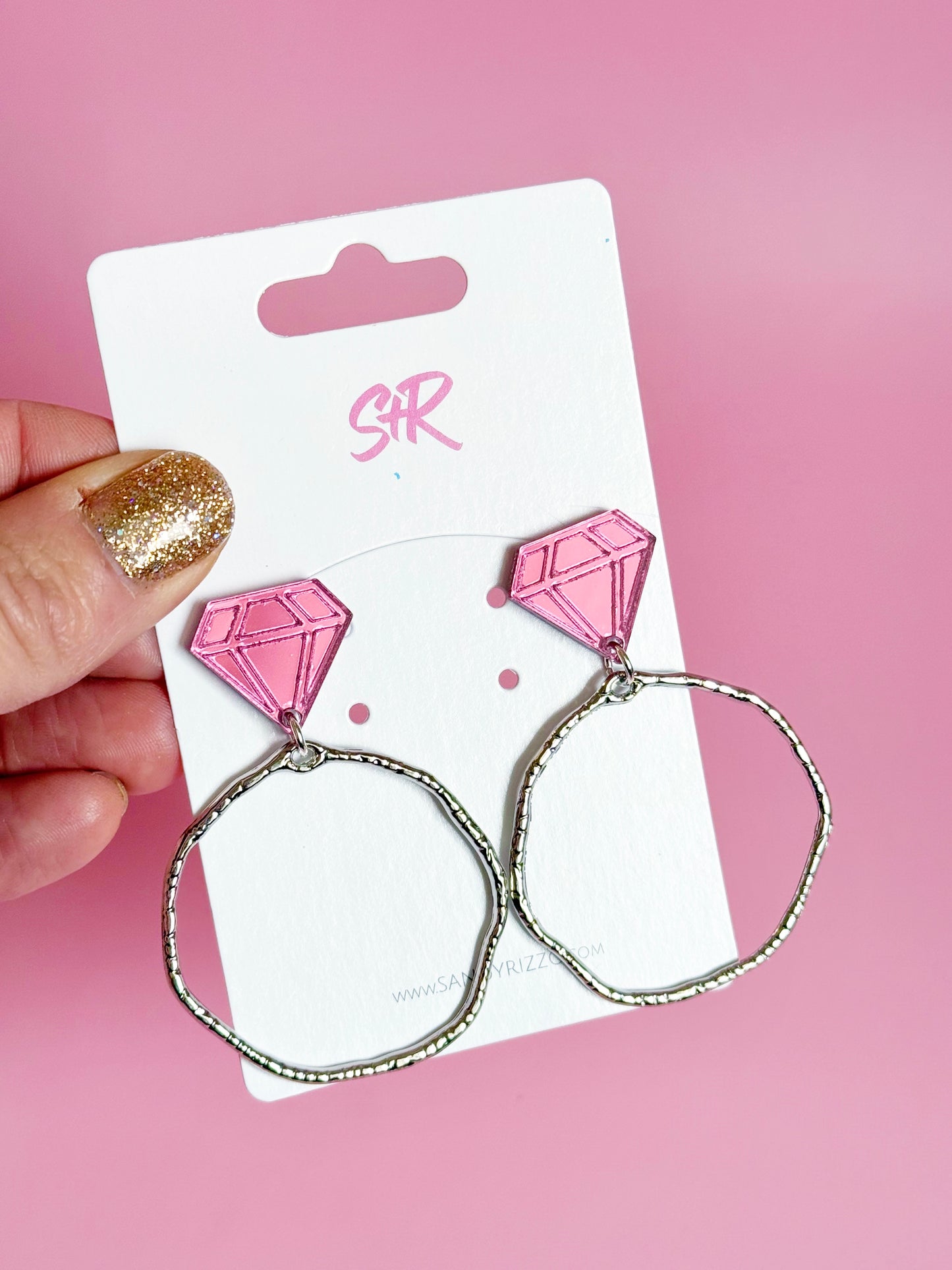 Pink Diamond Ring Hoops