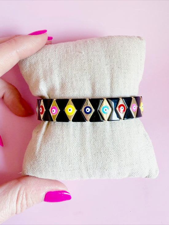 Black and Gold Tile Bracelet
