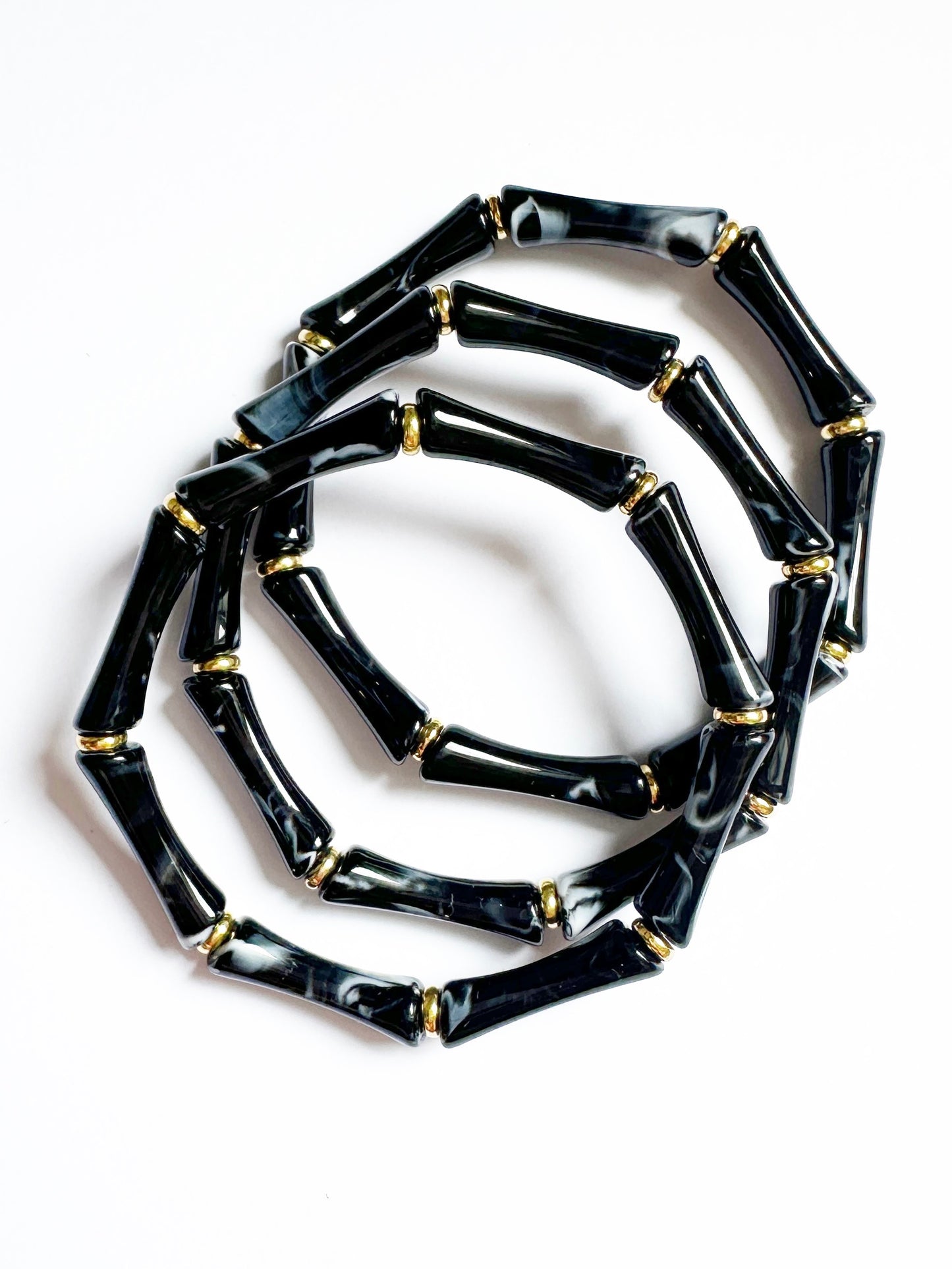 Bamboo Acrylic Bracelet Stack - Set of 3