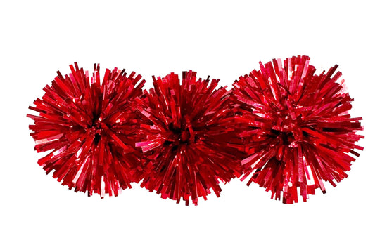 Red Party Pom Hair Clip