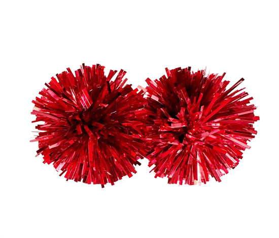 Red Party Pom Stud