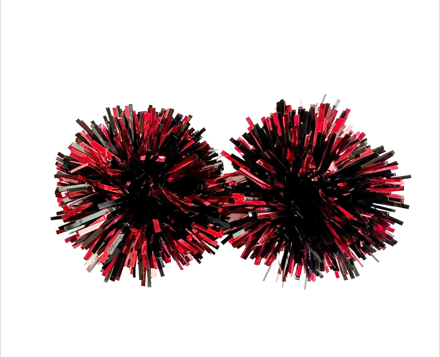 Red and Black Party Pom Stud