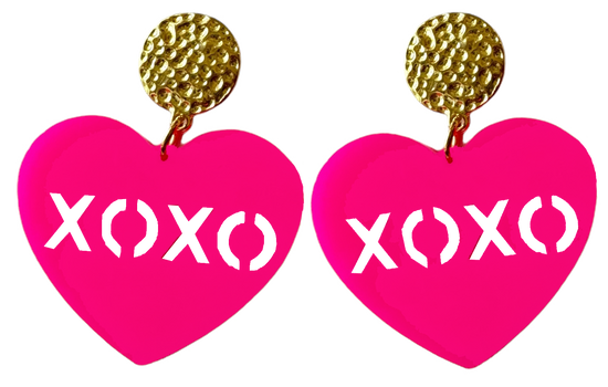 Hot Pink XOXO Heart Dangle