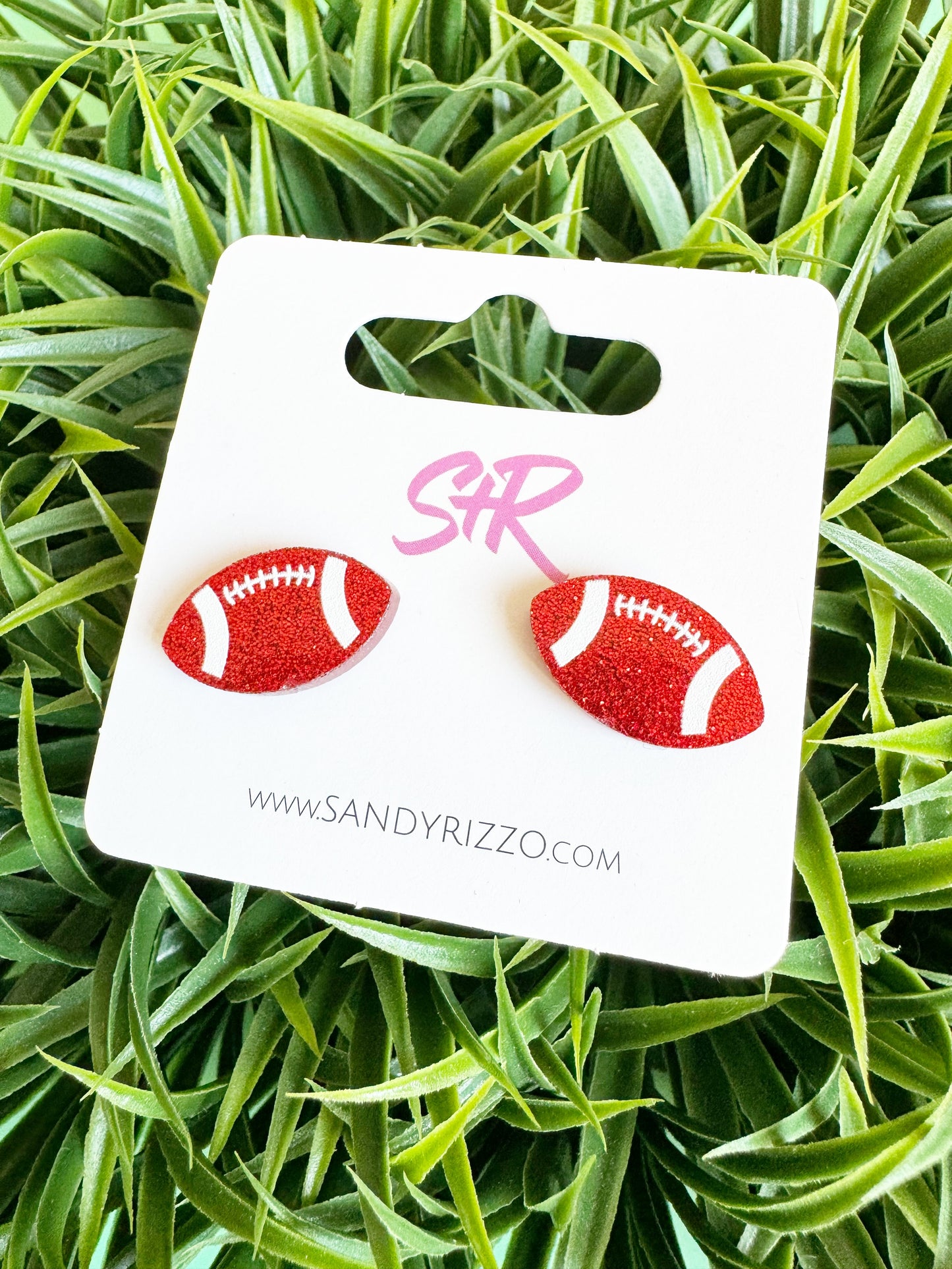 Red Glitter Football Stud