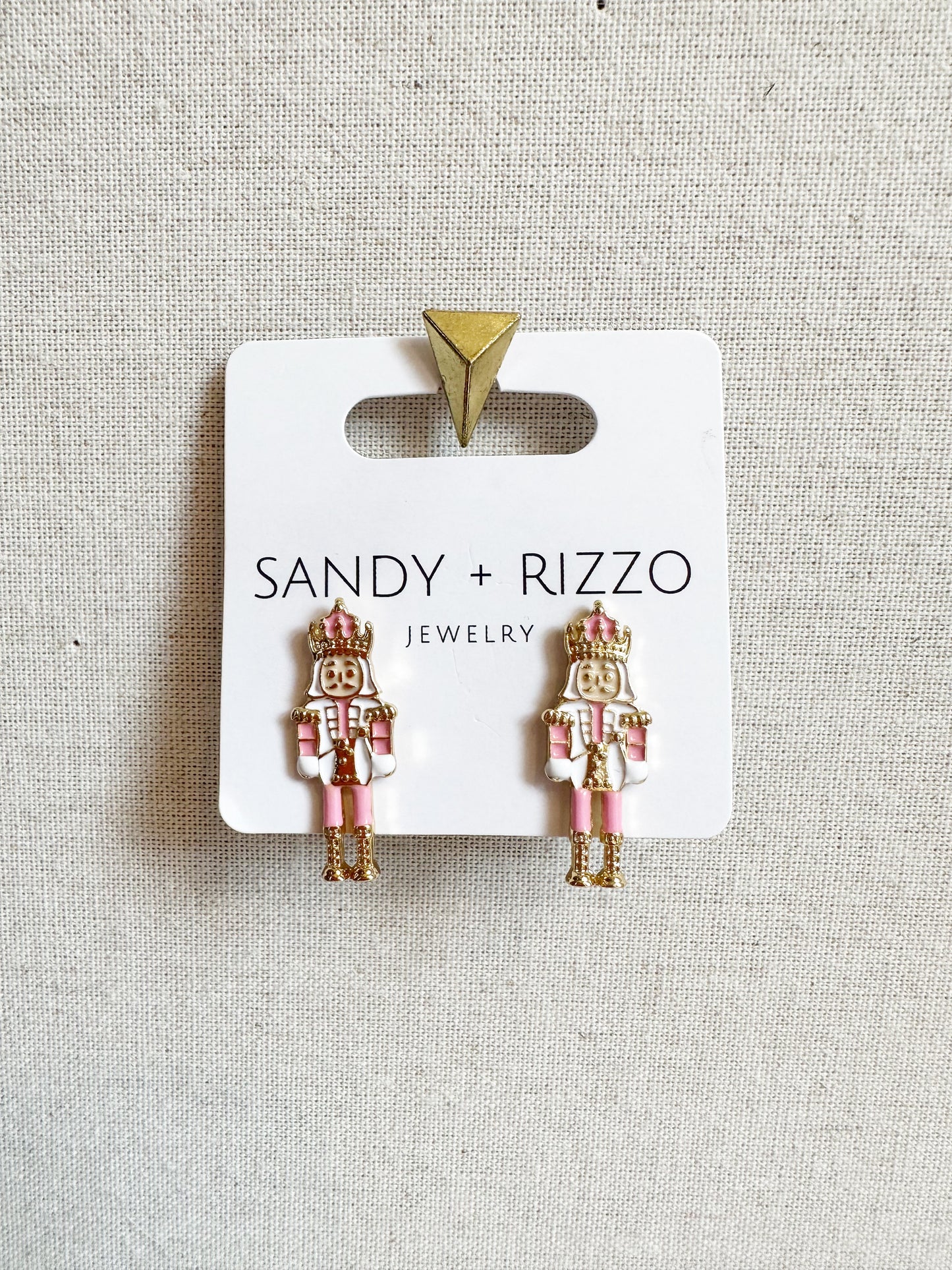 Small Pastel Pink Nutcracker Studs